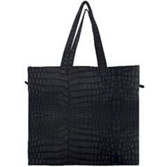 Black Crocodile Skin Canvas Travel Bag by LoolyElzayat