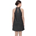 Black Crocodile Skin Velvet Halter Neckline Dress  View2