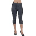 Black Crocodile Skin Lightweight Velour Capri Leggings  View1