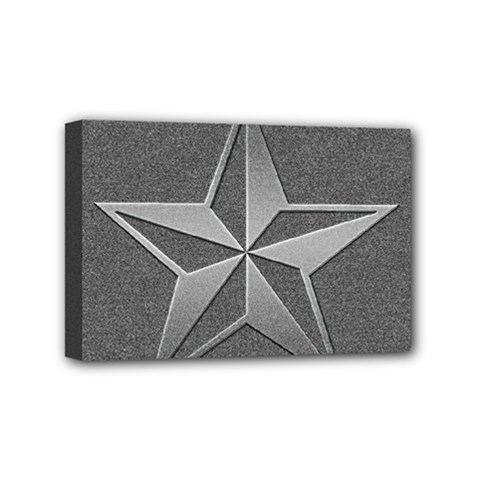 Star Grey Mini Canvas 6  X 4  (stretched) by HermanTelo