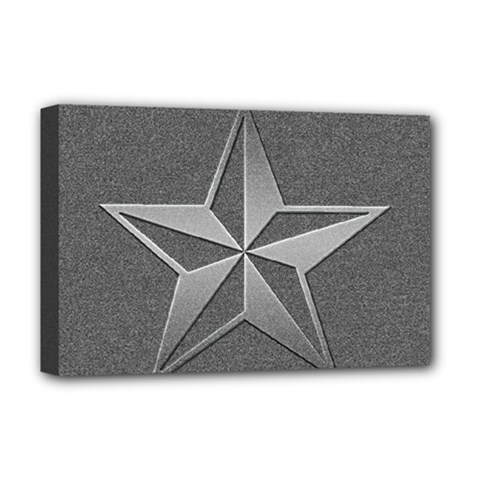 Star Grey Deluxe Canvas 18  X 12  (stretched) by HermanTelo