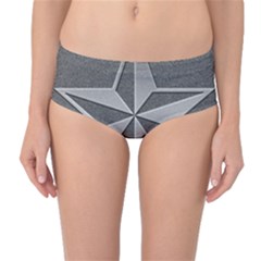 Star Grey Mid-waist Bikini Bottoms