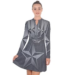 Star Grey Long Sleeve Panel Dress