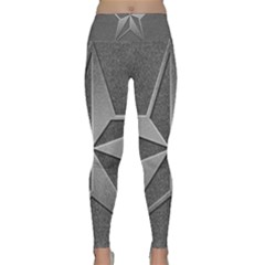 Star Grey Lightweight Velour Classic Yoga Leggings by HermanTelo