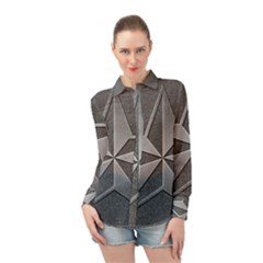 Star Grey Long Sleeve Chiffon Shirt