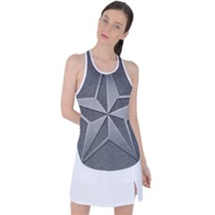 Star Grey Racer Back Mesh Tank Top