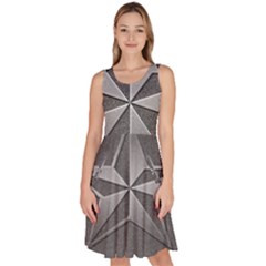 Star Grey Knee Length Skater Dress With Pockets