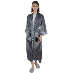 Star Grey Maxi Satin Kimono