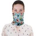 Flower White Blue Pattern Floral Face Covering Bandana (Adult) View1