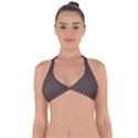 Chestnut Nile Crocodile Skin Halter Neck Bikini Top View1