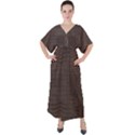 Chestnut Nile Crocodile Skin V-Neck Boho Style Maxi Dress View1