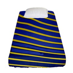 Yellow Blue Stripped Fish Fitted Sheet (single Size) by LoolyElzayat