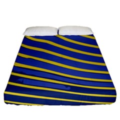 Yellow Blue Stripped Fish Fitted Sheet (queen Size) by LoolyElzayat