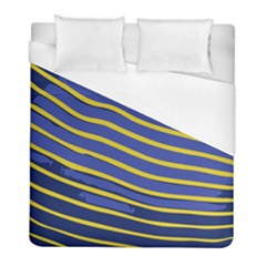 Yellow Blue Stripped Fish Duvet Cover (full/ Double Size) by LoolyElzayat