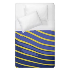 Yellow Blue Stripped Fish Duvet Cover (single Size) by LoolyElzayat