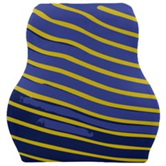 Yellow Blue Stripped Fish Car Seat Velour Cushion  by LoolyElzayat