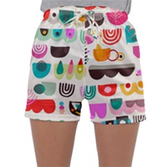 Scandinavian Folk Art Wave Craze Sleepwear Shorts by andStretch