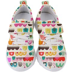 Scandinavian Folk Art Wave Craze Kids  Velcro Strap Shoes by andStretch