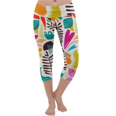 Scandinavian Folk Art Random Fandom Capri Yoga Leggings by andStretch