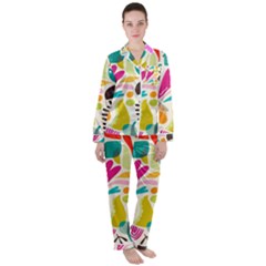 Scandinavian Folk Art Random Fandom Satin Long Sleeve Pyjamas Set by andStretch