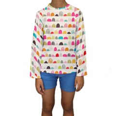 Scandinavian Folk Art Rainbow Road Kids  Long Sleeve Swimwear by andStretch