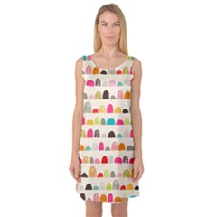 Scandinavian Folk Art Rainbow Road Sleeveless Satin Nightdress by andStretch