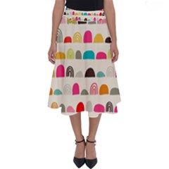 Scandinavian Folk Art Rainbow Road Perfect Length Midi Skirt by andStretch