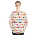 Scandinavian Folk Art Rainbow Road Batwing Chiffon Blouse View1