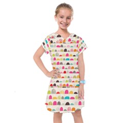 Scandinavian Folk Art Rainbow Road Kids  Drop Waist Dress by andStretch