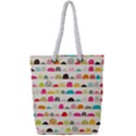 Scandinavian Folk Art Rainbow Road Full Print Rope Handle Tote (Small) View1