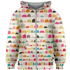 Scandinavian Folk Art Rainbow Road Kids  Zipper Hoodie Without Drawstring by andStretch