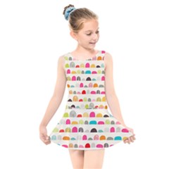 Scandinavian Folk Art Rainbow Road Kids  Skater Dress Swimsuit by andStretch