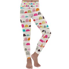 Scandinavian Folk Art Rainbow Road Kids  Lightweight Velour Classic Yoga Leggings by andStretch