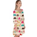 Scandinavian Folk Art Rainbow Road Velour Kimono Dress View3