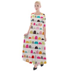 Scandinavian Folk Art Rainbow Road Half Sleeves Maxi Dress by andStretch