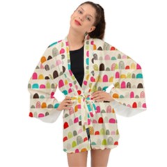 Scandinavian Folk Art Rainbow Road Long Sleeve Kimono by andStretch