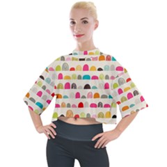 Scandinavian Folk Art Rainbow Road Mock Neck Tee by andStretch