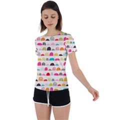 Scandinavian Folk Art Rainbow Road Back Circle Cutout Sports Tee by andStretch