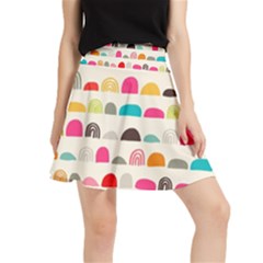 Scandinavian Folk Art Rainbow Road Waistband Skirt by andStretch