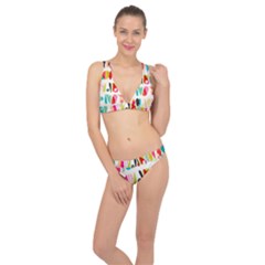 Scandinavian Folk Art Halfsies Classic Banded Bikini Set  by andStretch