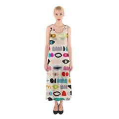 Scandinavian Folk Art Eye Spy Sleeveless Maxi Dress by andStretch