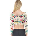 Scandinavian Folk Art Eye Spy Long Sleeve Crop Top View2