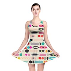 Scandinavian Folk Art Eye Spy Reversible Skater Dress by andStretch