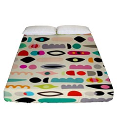 Scandinavian Folk Art Eye Spy Fitted Sheet (california King Size) by andStretch