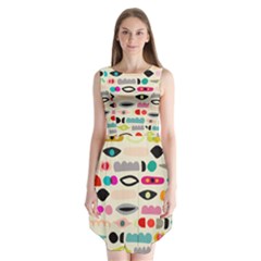 Scandinavian Folk Art Eye Spy Sleeveless Chiffon Dress   by andStretch