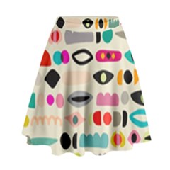 Scandinavian Folk Art Eye Spy High Waist Skirt by andStretch