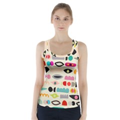 Scandinavian Folk Art Eye Spy Racer Back Sports Top by andStretch