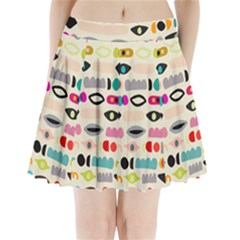 Scandinavian Folk Art Eye Spy Pleated Mini Skirt by andStretch