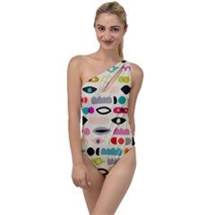 Scandinavian Folk Art Eye Spy To One Side Swimsuit by andStretch