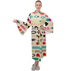 Scandinavian Folk Art Eye Spy Maxi Velour Kimono by andStretch